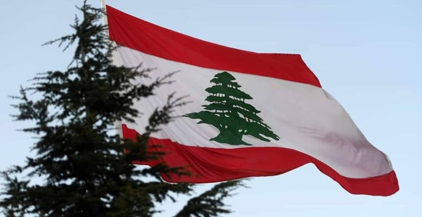 علم لبنان والارزة