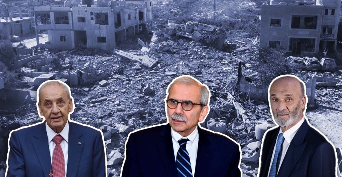 نواف سلام ونبيه بري وسمير جعجع