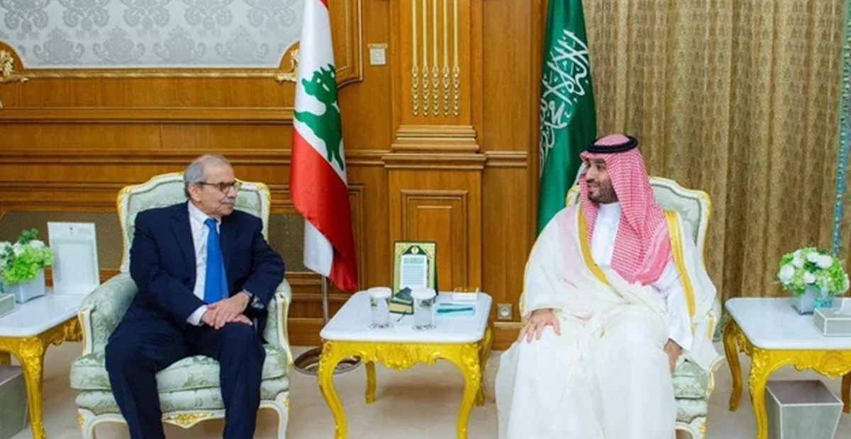 الامير محمد بن سلمان ونواف سلام